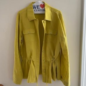 Charter Club Women's Linen Mustard Jacket Size L